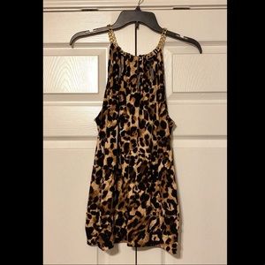 Thalia Sodi gold chain halter blouse